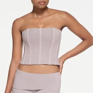 SKIMS Outdoor Corset Top in Oyster - XS
